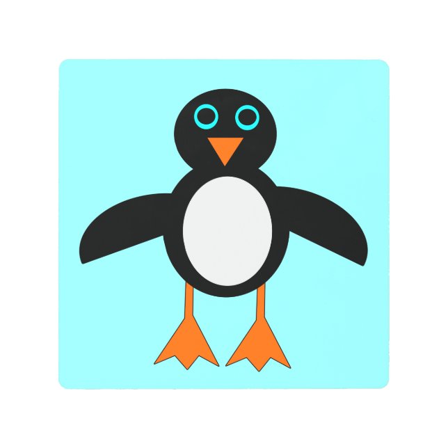 Impresión Metalizado de arte en pared de pingüino  (Anverso)