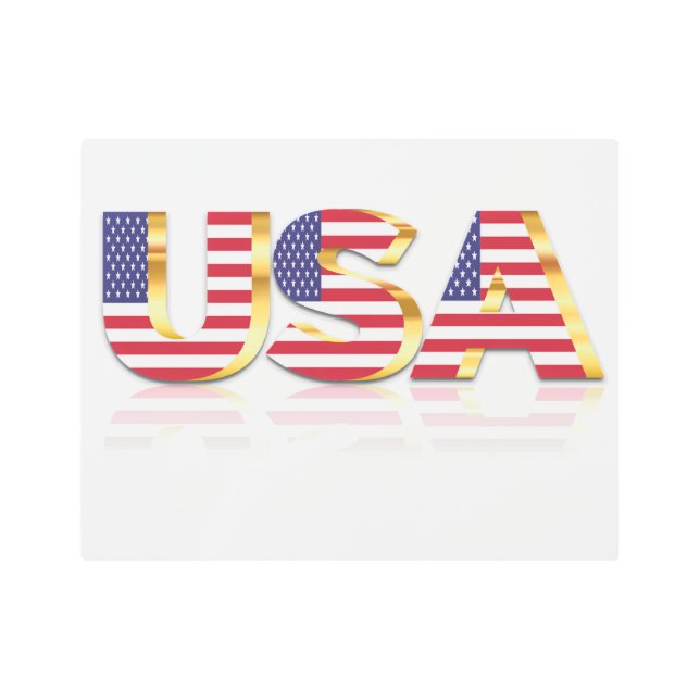 Impresión Metalizado de bandera de Estados Unidos  (Anverso)