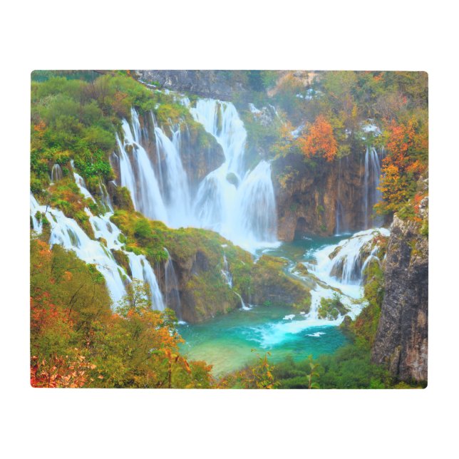Impresión Metalizado de cascada de Plitvice (Anverso)