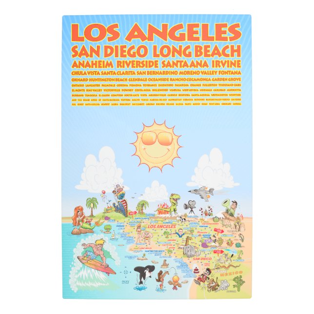 Impresión Metalizado de ciudades del sur de Califo (Anverso)