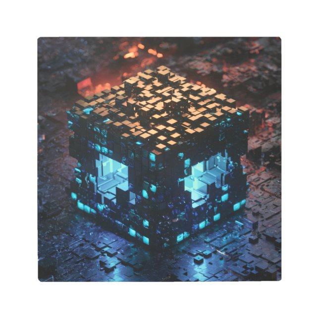 Impresión Metalizado de cubos 3D (Anverso)