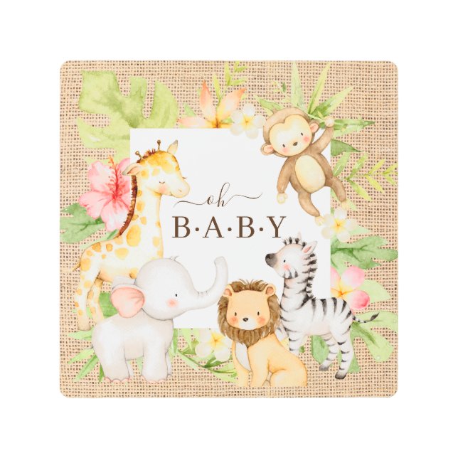 Impresión Metalizado de la jungla bebé (Anverso)