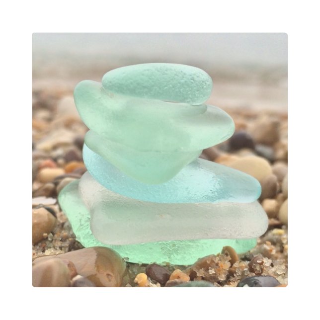 Impresión metalizado de la playa del océano de (Anverso)