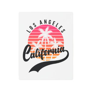 Impresión Metalizado de los Angeles Retro Sunset