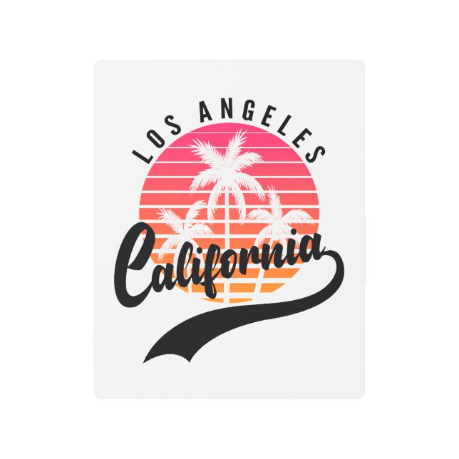 Impresión Metalizado de los Angeles Retro Sunset (Anverso)
