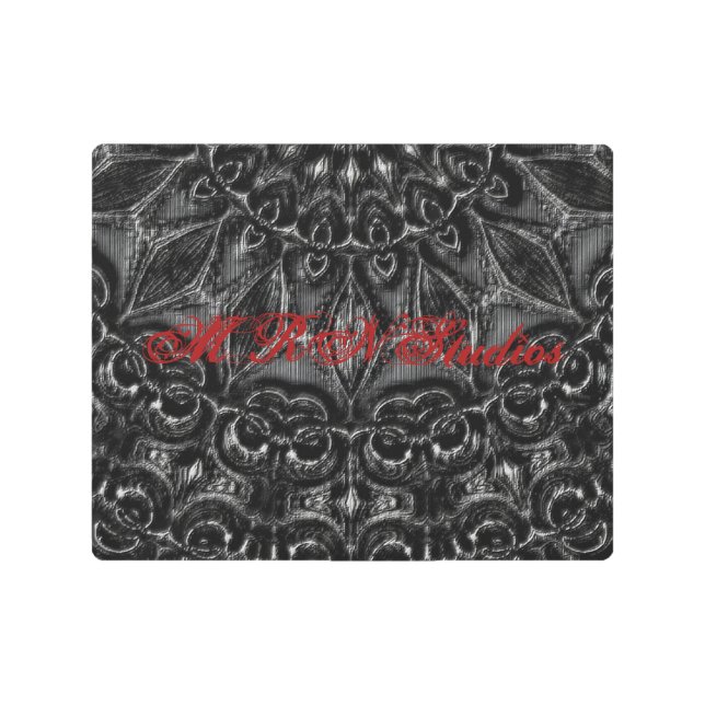 Impresión Metalizado de Mandala de carbón vegetal (Anverso)