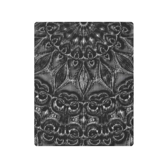 Impresión Metalizado de Mandala de carbón vegetal (Anverso)