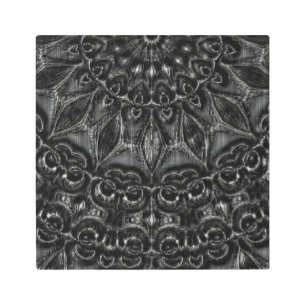 Impresión Metalizado de Mandala de carbón vegetal