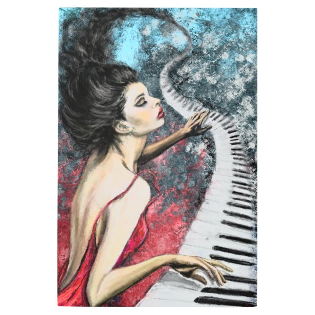 Impresión Metalizado de Piano Lady (Anverso)