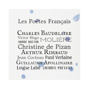 Impresión Metalizado de poetas franceses