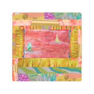 Impresión Metalizado de resumen de barco de vela