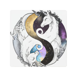 Impresión Metalizado de Yin Yang Unicornios