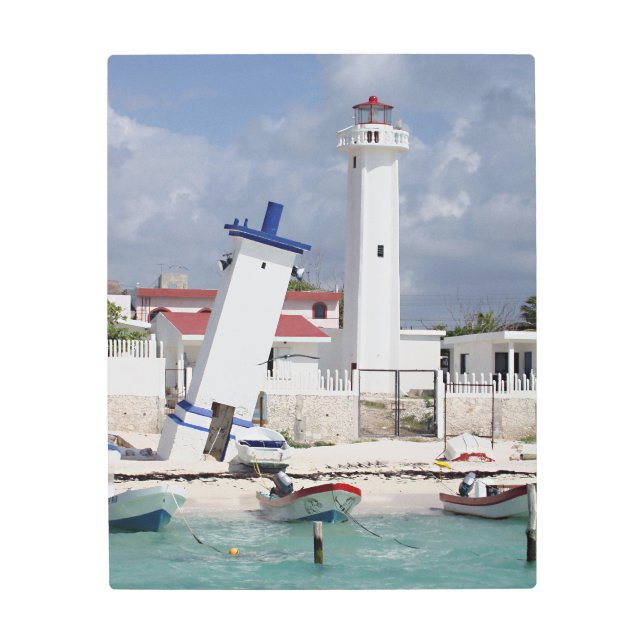 Impresión Metalizado del faro Puerto Morelos (Anverso)