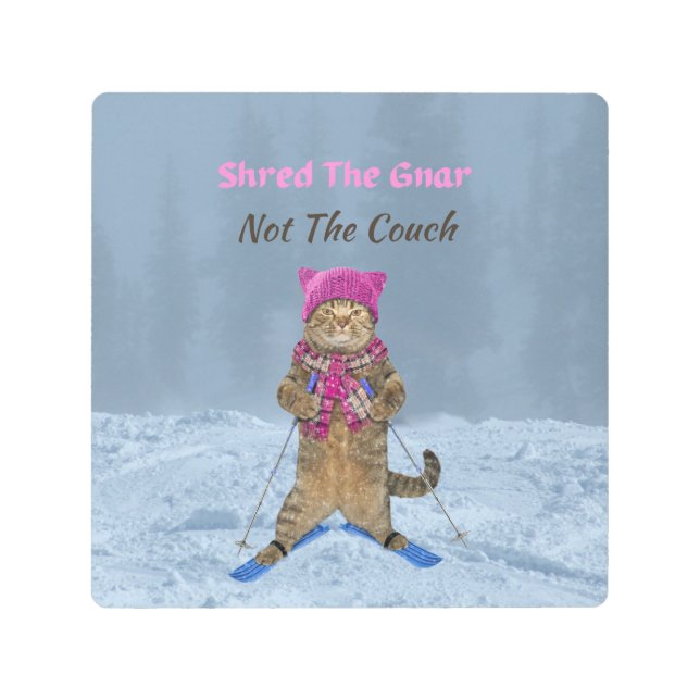 Impresión metalizado, despedazado Gnar Ski Cat (Anverso)