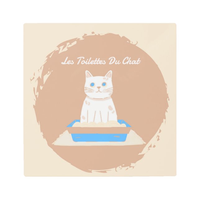 Impresión metalizado, Les Toilettes Du Chat, gato  (Anverso)