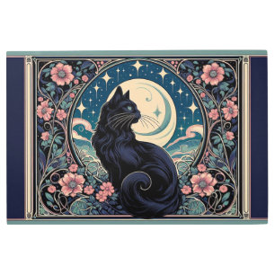 Impresión Metalizado mística del gato negro Art No