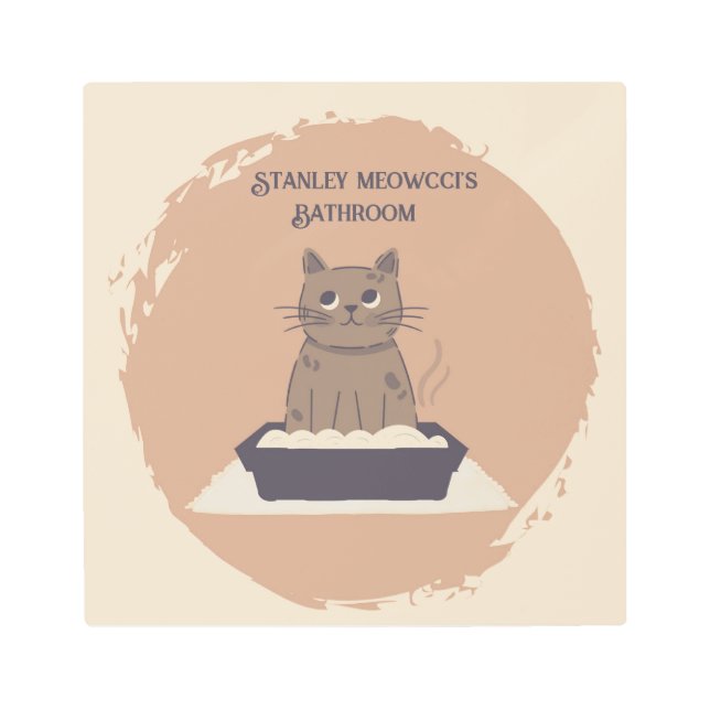 Impresión Metalizado personalizada, baño de gato (Anverso)