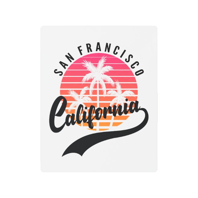 Impresión Metalizado Retro Sunset de San Francisco (Anverso)