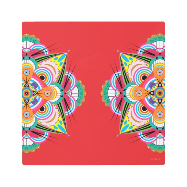 Impresión Metalizado Tiger Dragon Mandala 12x12 (Anverso)