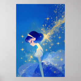 Impresión minimalista de princesa hada