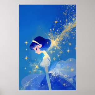 Impresión minimalista de princesa hada