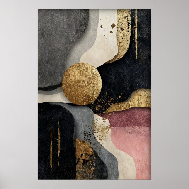 Impresión minimalista geométrica abstracta, Boho (Frente)