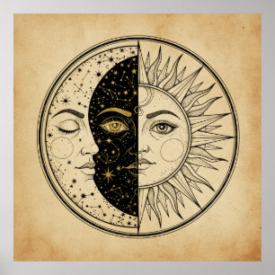 Impresión mística al estilo de cartas de tarot del