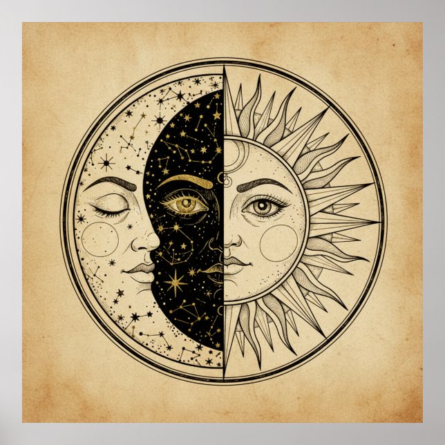 Impresión mística al estilo de cartas de tarot del (Frente)
