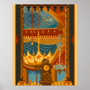 Impresión mística en el techo desde la sala de mús