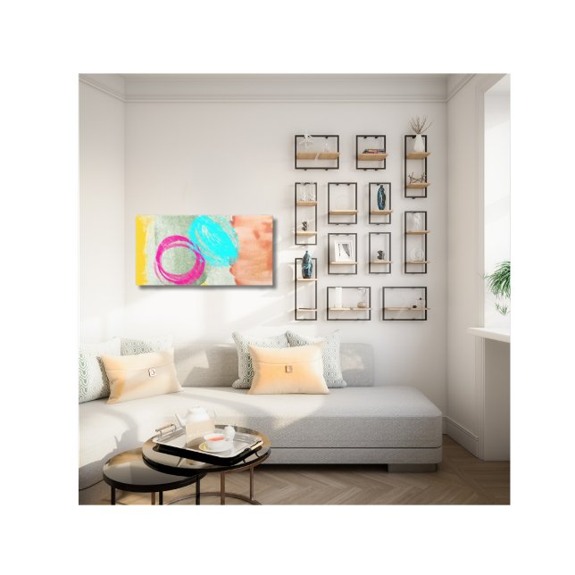 Impresión moderna abstracta en lienzo estirado azu (Subido por el creador)