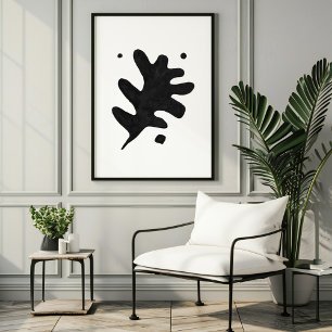 Impresión moderna de arte flotante, Gouache negro