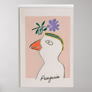 Impresión moderna de ilustración de pingüino – Par