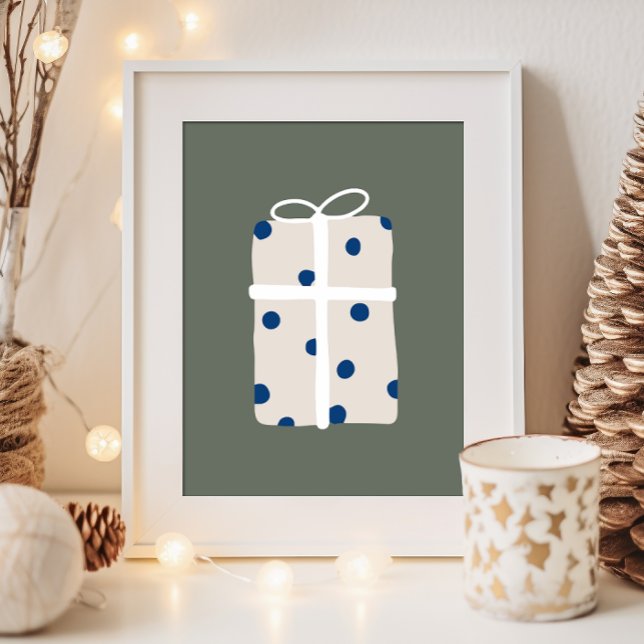 Impresión moderna de Navidad Boho Azul Y Beige (Subido por el creador)