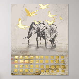 Impresión moderna del elefante nómada