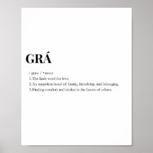 Impresión moderna del significado del amor Grá irl