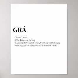 Impresión moderna del significado del amor Grá irl
