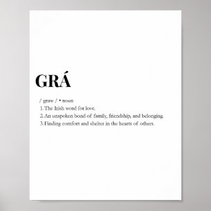 Impresión moderna del significado del amor Grá irl