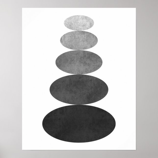 Impresión moderna minimalista de arte zen de guija (Frente)