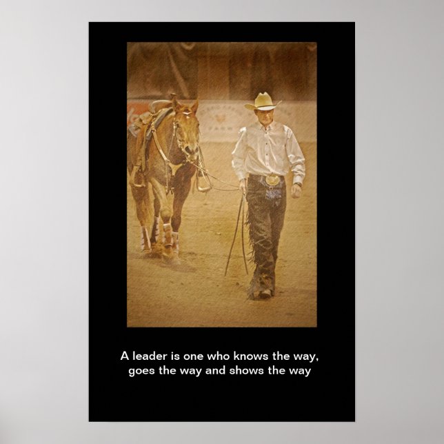 Impresión Motivadora De Cowboy Y Horse Leadership (Frente)