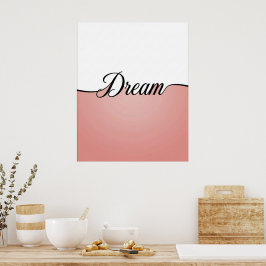 Impresión mural minimalista de letra cursiva elega