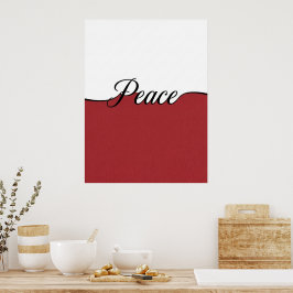 Impresión mural minimalista de paz en cursiva eleg