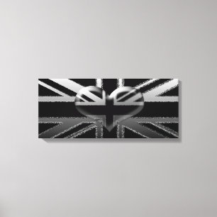 Impresión negra de Union Jack y de plata moderna