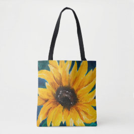 Impresión original del girasol en la bolsa de asas