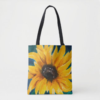 Impresión original del girasol en la bolsa de asas
