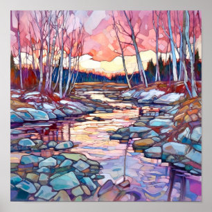 Impresión paisajística de invierno en el país