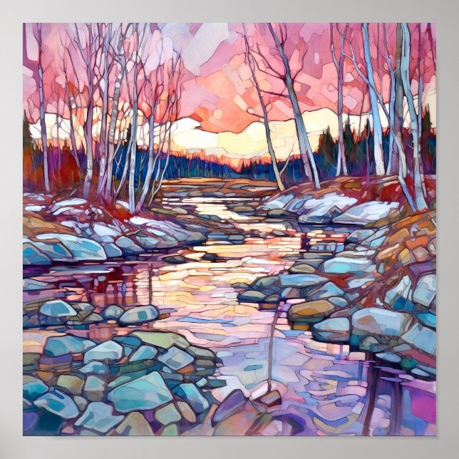 Impresión paisajística de invierno en el país (Frente)