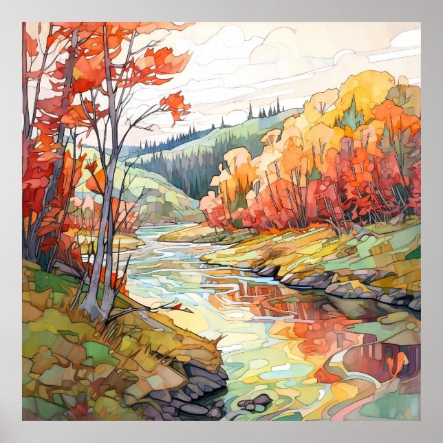 Impresión paisajística del otoño del país (Frente)