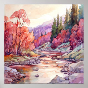 Impresión paisajística del otoño del país