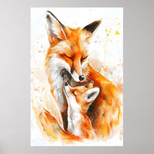 Impresión para guardería de Mamá Zorra y Cachorro 