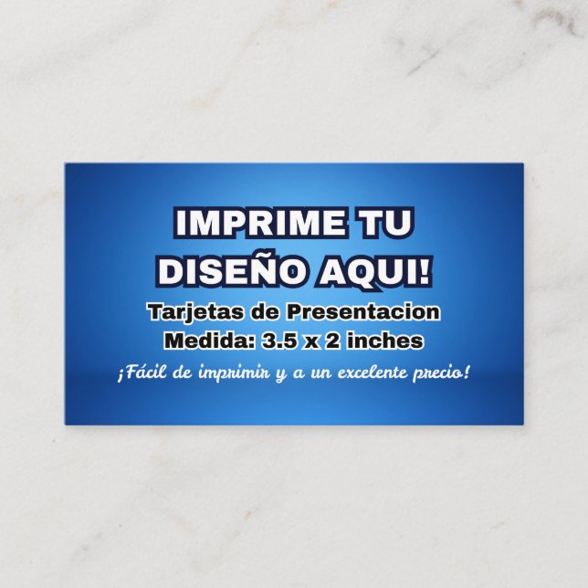 Impresión para Tarjetas de Presentación Imprime (Anverso)